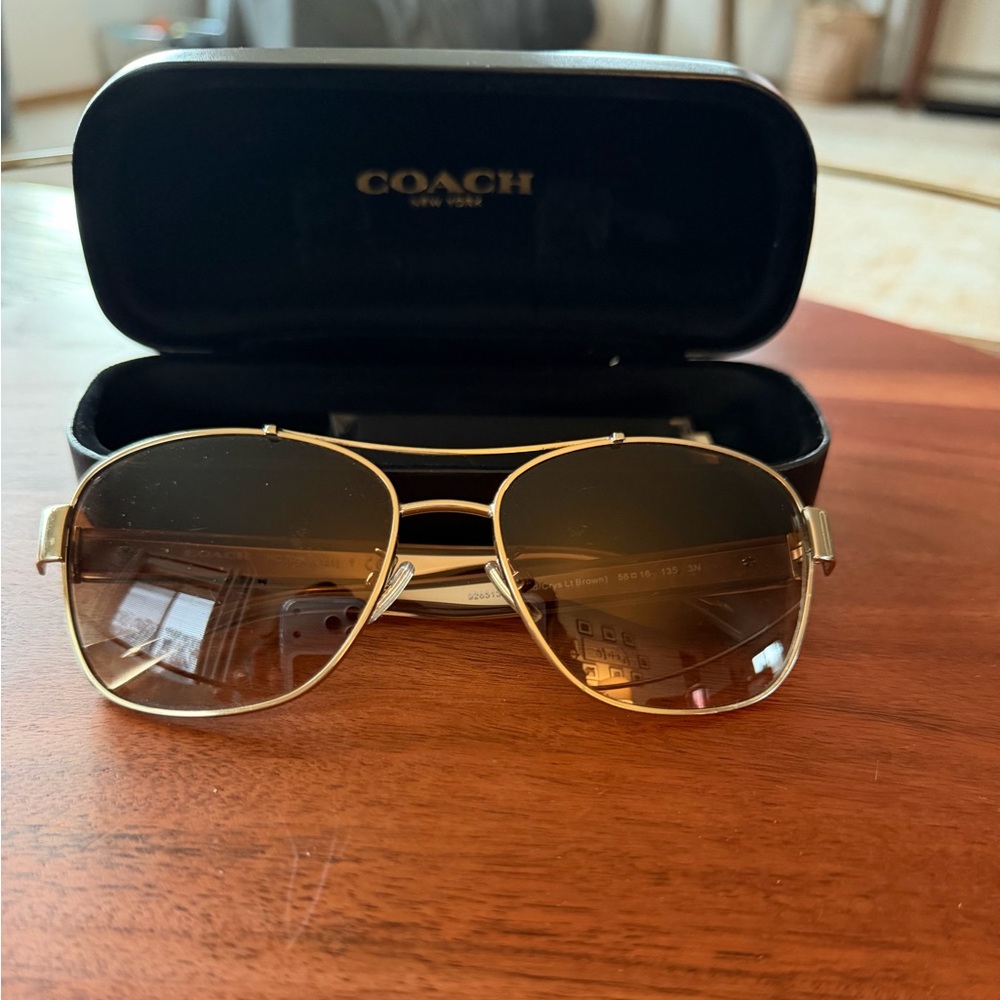 Coach HC7064 Brown and Gold Sunglasses
